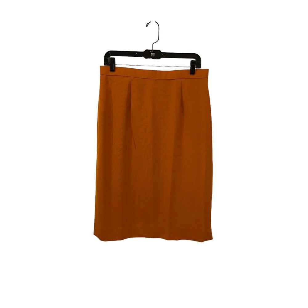 Custom Made Women's Rust Orange Pencil Skirt Suit Separate Size Medium NWOT